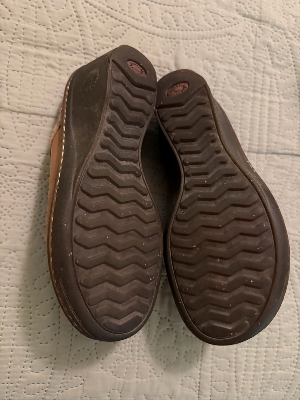 UGG Brown Leather Clog with Knit Collar - Picture 6 of 8